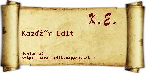 Kazár Edit névjegykártya